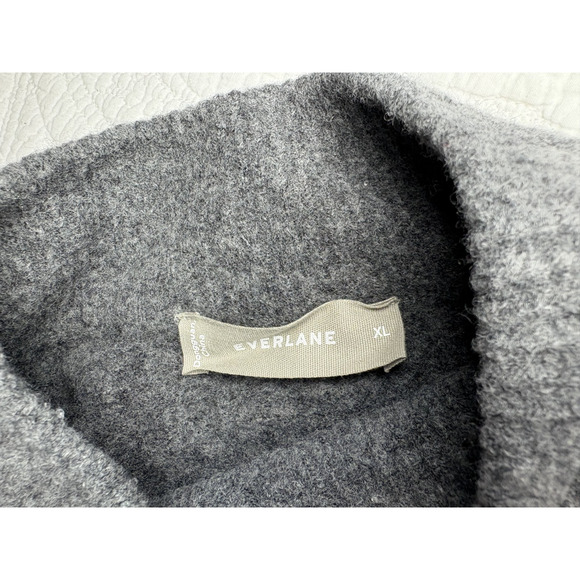 Everlane Mock Neck Sweater Size XL Charcoal Grey Wool Blend Cozy Capsule - Picture 3 of 6